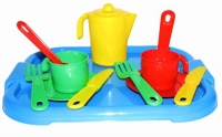 Набор детской посуды Анюта с подносом на 2 персоны